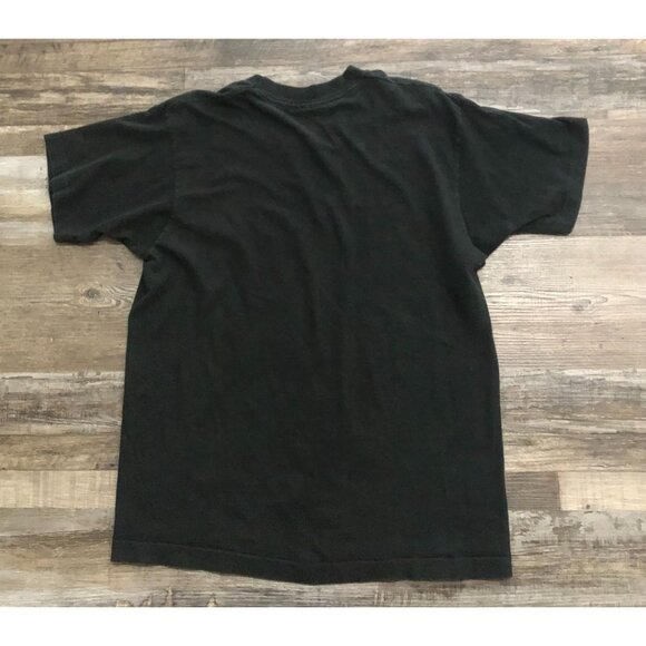 Vintage Vtg 90s NBA Seattle Supersonics Super Hero Mens Medium Black T Shirt - Picture 6 of 10